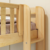 CROSS XL 1 NS : Quad Corner Bunk Full XL + Twin XL Medium Corner Bunk with Straight Ladders on Ends, Slat, Natural
