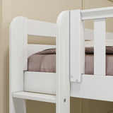 CROSS XL 1 WS : Quad Corner Bunk Full XL + Twin XL Medium Corner Bunk with Straight Ladders on Ends, Slat, White