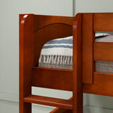 CRUX XL CP : Multiple Bunk Beds Twin XL Medium Corner Bunk Bed, Panel, Chestnut