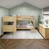 CRUX XL NP : Multiple Bunk Beds Twin XL Medium Corner Bunk Bed, Panel, Natural