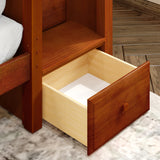 JOINT XL CS : Quad Corner Bunk Full XL + Twin XL Medium Corner Bunk with Angled Ladder and Stairs on Right, Slat, Chestnut