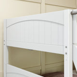 JOINT XL WP : Quad Corner Bunk Full XL + Twin XL Medium Corner Bunk with Angled Ladder and Stairs on Right, White, Panel