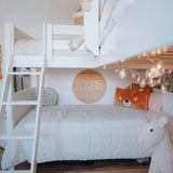 TERTIARY WP : Corner Loft Bunk Twin Medium Corner Loft Bunk Bed with Ladder + Stairs - R, Panel, White