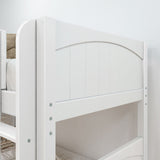 TERTIARY XL WP : Corner Loft Bunk Twin XL Medium Corner Loft Bunk Bed with Angled Ladder and Stairs on Right, Panel, Natural
