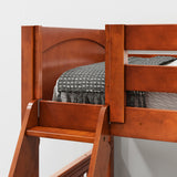 TRINITY XL CP : Corner Loft Bunk Medium Twin XL over Full XL Corner Loft Bunk Bed, Chestnut