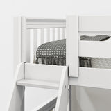 TRINITY XL WS : Corner Loft Bunk Medium Twin XL over Full XL Corner Loft Bunk Bed, White