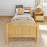 1000 NP : Kids Beds Twin Basic Bed - Low, Panel, Natural