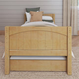 1000 TR NP : Starter Bed Twin Basic Bed with Trundle - Low, Panel, Natural