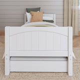 1000 TR WP : Starter Bed Twin Basic Bed with Trundle - Low, Panel, White