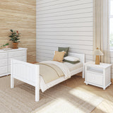 1000 WP : Kids Beds Twin Basic Bed - Low, Panel, White