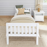 1000 WS : Kids Beds Twin Basic Bed - Low, Slat, White