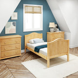 1040 NC : Kids Beds Twin Basic Bed - Medium, Curved, Natural