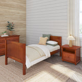 1040 XL CP : Kids Beds Twin XL Basic Bed - Medium, Panel, Chestnut