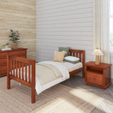 1040 XL CS : Kids Beds Twin XL Basic Bed - Medium, Slat, Chestnut