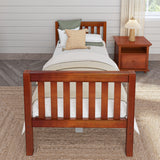 1040 XL CS : Kids Beds Twin XL Basic Bed - Medium, Slat, Chestnut