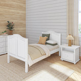1060 WC : Kids Beds Twin Basic Bed - High, Curve, White