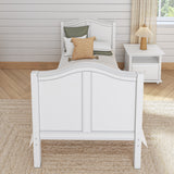 1060 WC : Kids Beds Twin Basic Bed - High, Curved, White