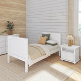 1060 WP : Kids Beds Twin Basic Bed - High, Panel, White
