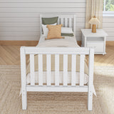 1060 WS : Kids Beds Twin Basic Bed - High, Slat, White