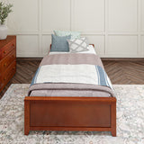 1075 XL TR C : Starter Bed Twin XL Platform Bed with Trundle, Chestnut