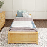 1075 XL TR N : Starter Bed Twin XL Platform Bed with Trundle, Natural