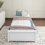 1075 XL TR W : Starter Bed Twin XL Platform Bed with Trundle, White
