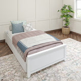 1075 XL TR W : Starter Bed Twin XL Platform Bed with Trundle, White