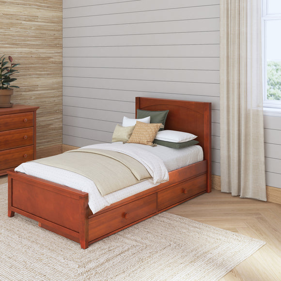 1160 UU CP : Kids Beds Twin Traditional Bed with Underbed Dresser, Panel, Chestnut