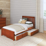 1160 UU CS : Kids Beds Twin Traditional Bed with Underbed Dresser, Slat, Chestnut