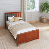 1160 UU CS : Kids Beds Twin Traditional Bed with Underbed Dresser, Slat, Chestnut