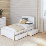 1160 UU WP : Kids Beds Twin Traditional Bed with Underbed Dresser, Panel, White