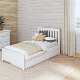 1160 UU WS : Kids Beds Twin Traditional Bed with Underbed Dresser, Slat, White