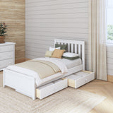 1160 UU WS : Kids Beds Twin Traditional Bed with Underbed Dresser, Slat, White