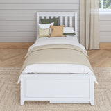 1160 UU WS : Kids Beds Twin Traditional Bed with Underbed Dresser, Slat, White