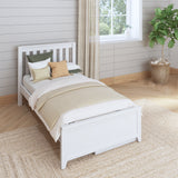 1160 UU WS : Kids Beds Twin Traditional Bed with Underbed Dresser, Slat, White