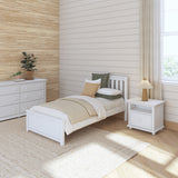 1160 WS : Kids Beds Twin Traditional Bed, Slat, White