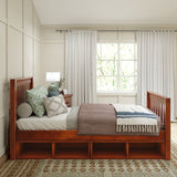 1180 CC CS : Kids Beds Twin Traditional Bed with Cubbies, Slat, Chestnut