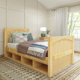 1180 CC NP : Kids Beds Twin Traditional Bed with Cubbies, Panel, Natural