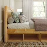 1180 CC NP : Kids Beds Twin Traditional Bed with Cubbies, Panel, Natural
