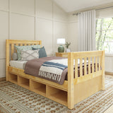 1180 CC NS : Kids Beds Twin Traditional Bed with Cubbies, Slat, Natural