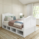 1180 CC WC : Kids Beds Twin Traditional Bed with Cubbies, Curve, White