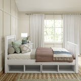 1180 CC WS : Kids Beds Twin Traditional Bed with Cubbies, Slat, White