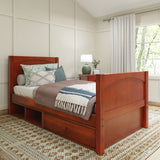 1180 CD CP : Kids Beds Twin Traditional Bed with Dresser and Cubby, Panel, Chestnut