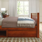 1180 CD CS : Kids Beds Twin Traditional Bed with Dresser and Cubby, Slat, Chestnut