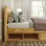 1180 CD NP : Kids Beds Twin Traditional Bed with Dresser and Cubby, Panel, Natural