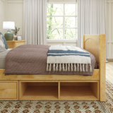 1180 CD NP : Kids Beds Twin Traditional Bed with Dresser and Cubby, Panel, Natural