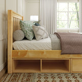 1180 CD NS : Kids Beds Twin Traditional Bed with Dresser and Cubby, Slat, Natural