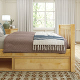 1180 CD NS : Kids Beds Twin Traditional Bed with Dresser and Cubby, Slat, Natural