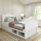 1180 CD WC : Kids Beds Twin Traditional Bed with Dresser and Cubby, Curve, White