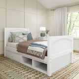 1180 CD WP : Kids Beds Twin Traditional Bed with Dresser and Cubby, Panel, White